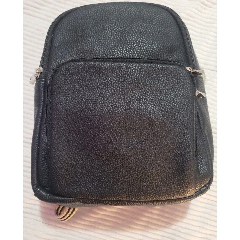Jewell by Thirty-One Mini Backpack – Black Faux Leather